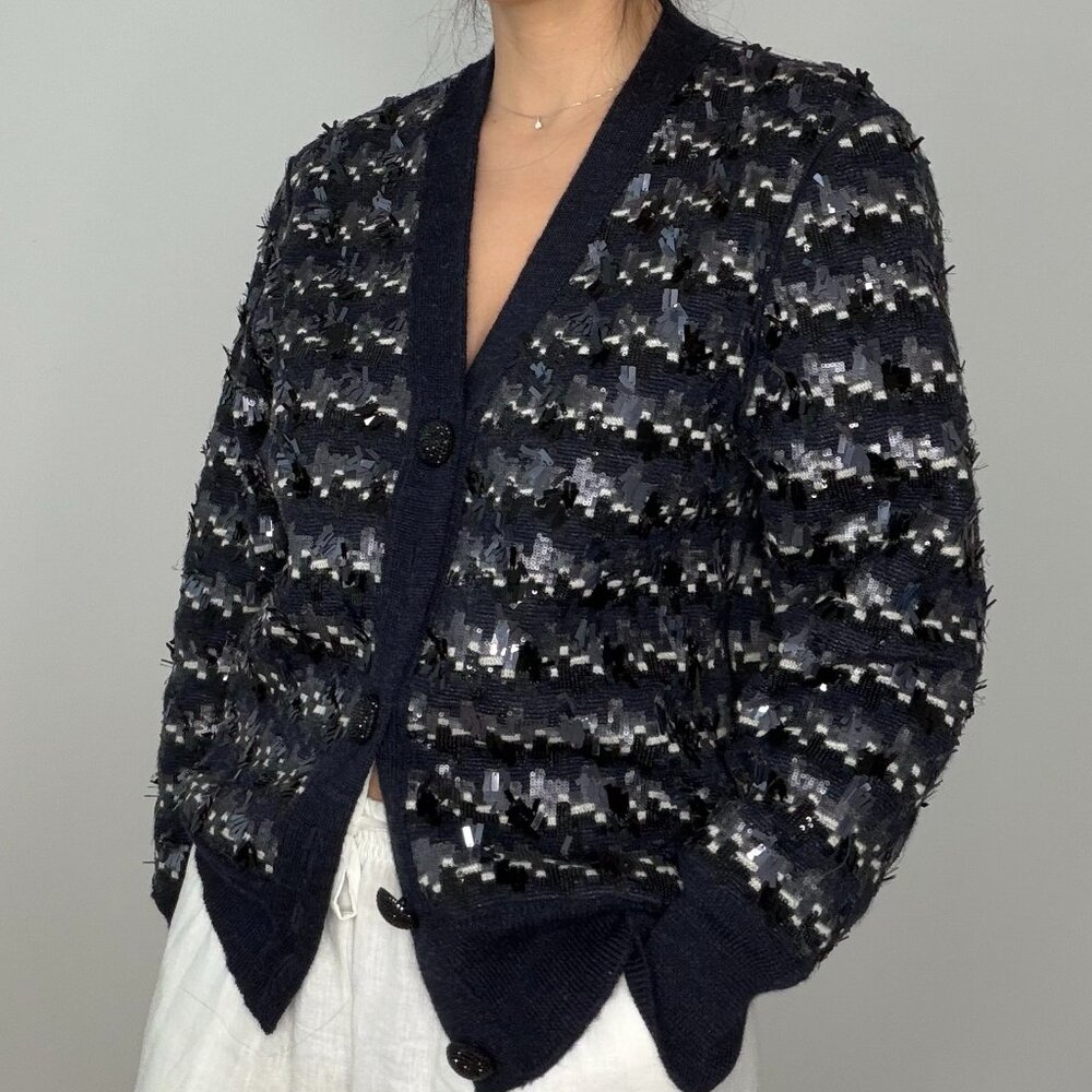 Marc Jacobs Knit sparkly cardigan in Blue size M